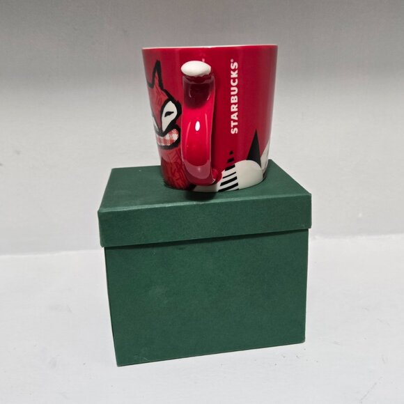 Starbucks Red Fox Winter Holiday Coffee Tea Mug - Picture 3 of 6